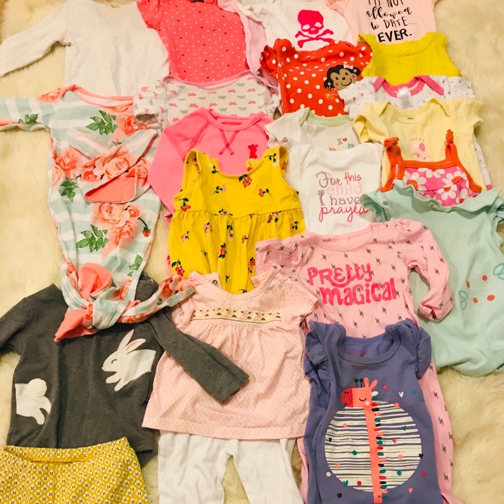 3-9 Month Onesie and Baby Girl Outfit Bundle